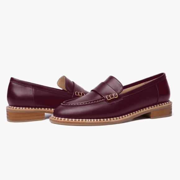 Fogeena Shoes - FOGEENA Penny Matte Leather Slip On Round Toe Chunky Loafers 9 Academia Preppy